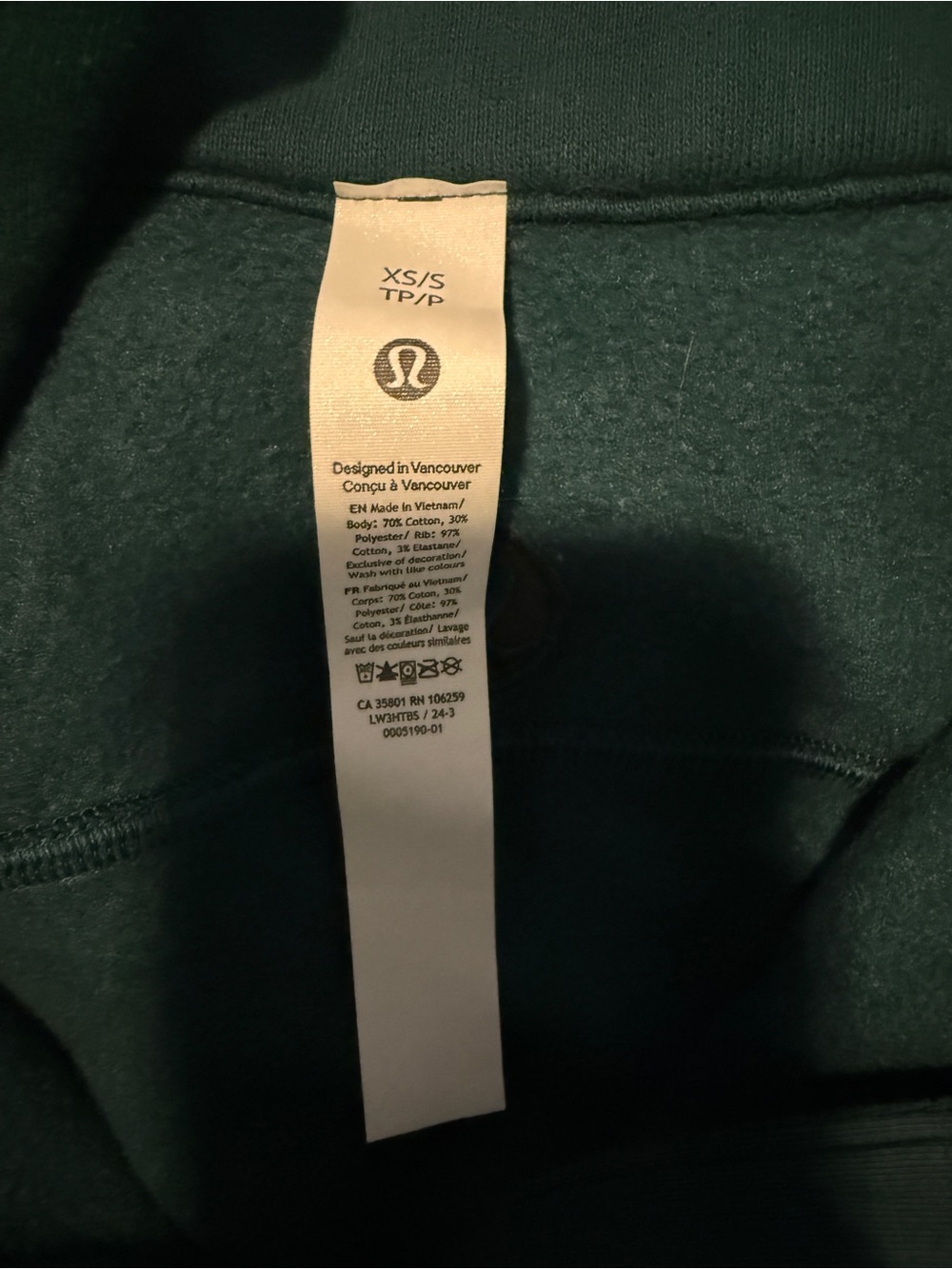 Lululemon Scuba Oversized Funnel-Neck Half Zip Long Storm Teal XS/S - Picture 9 of 9